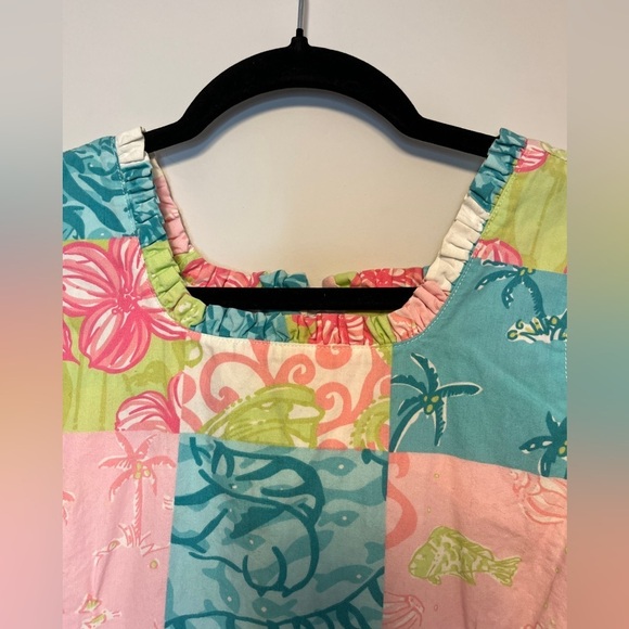 Lilly Pulitzer Vintage White Label Patchwork Dress Sz 14 - Picture 10 of 10